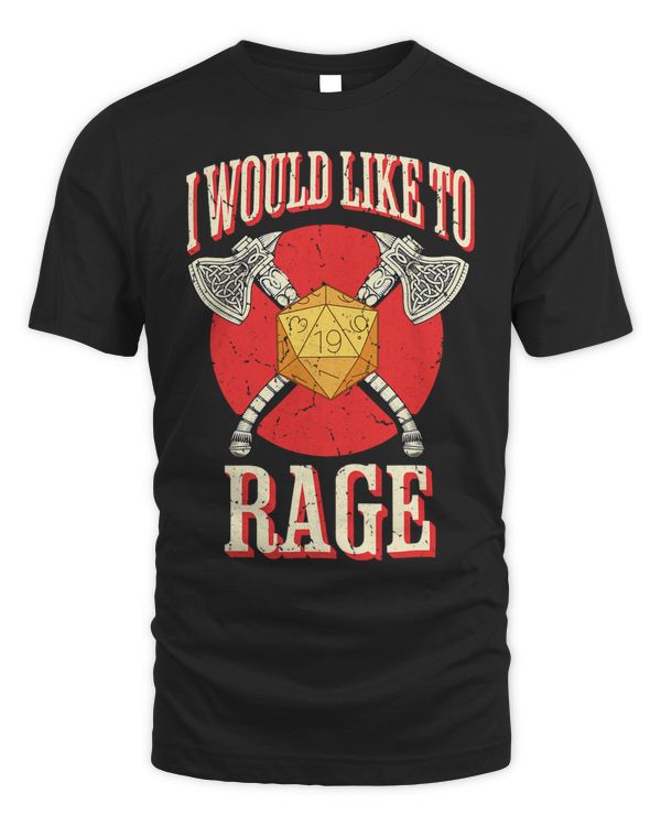 Tabletop RPG Funny Barbarian Id Like To Rage D20