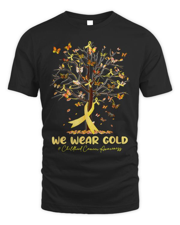 We Wear Gold Tree Ribbon Rainbow Childhood Cancer Awareness