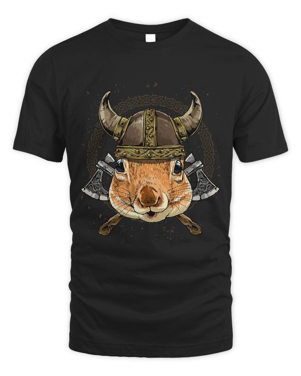 Viking Squirrel with Viking Helmet Mjolnir Axes 260
