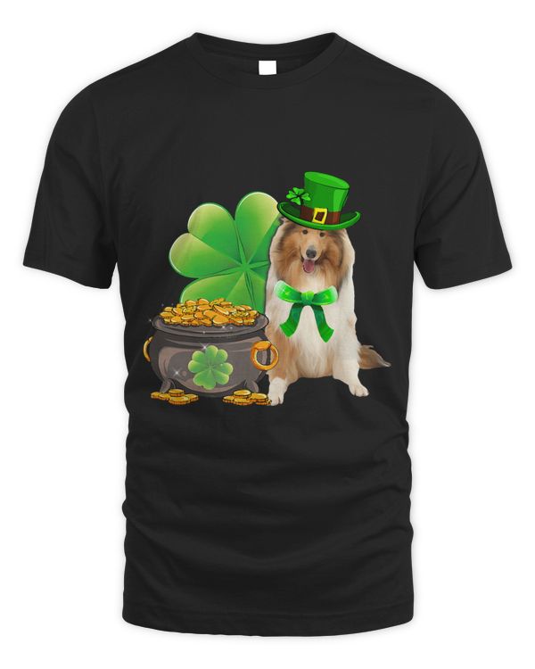 Rough Collie Dog Shamrock St Patricks Day Dog Irish Gift