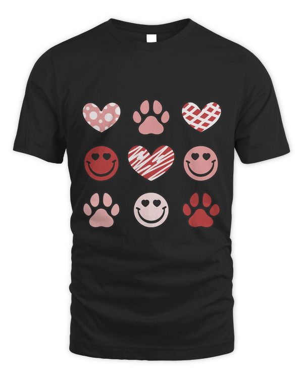 Dog Paws Happy Face Heart Love Dog Lover Valentines Day