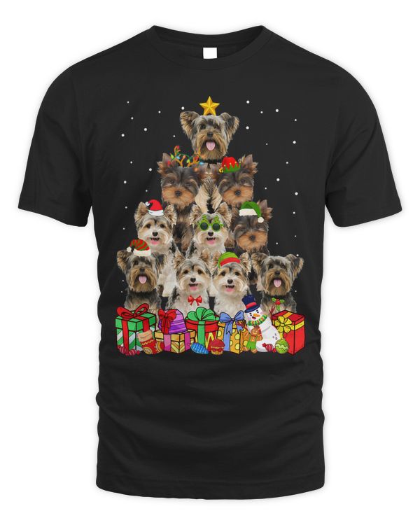 Christmas Tree Pajama Funny Yorkshire Terrier Dog Lover