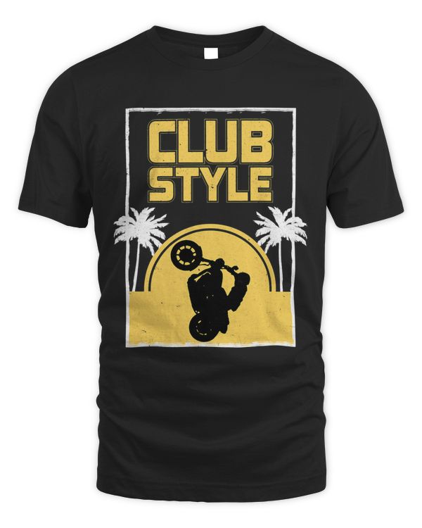 Club style Retro Vintage Sunset Distressed Motorcycle Rider