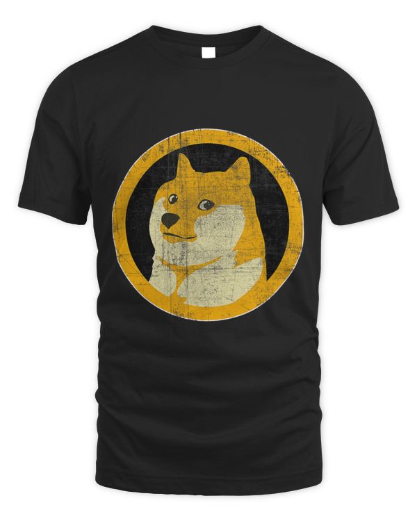 Dogecoin DOGE Face Logo (DISTRESSED) Shiba Inu