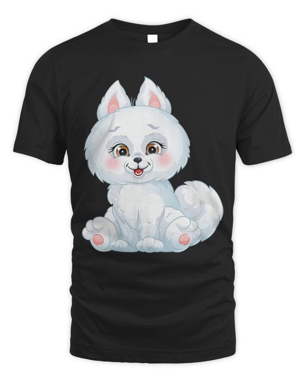 Kawaii Comic Dog Small White
