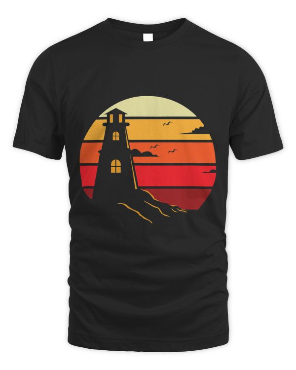 Majestic Solo Vintage Lighthouse on a Ocean Rocks