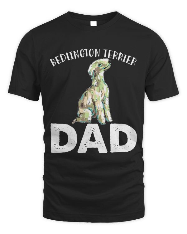 Bedlington Terrier Dad Unique Hand Drawn Art Gift Graphics
