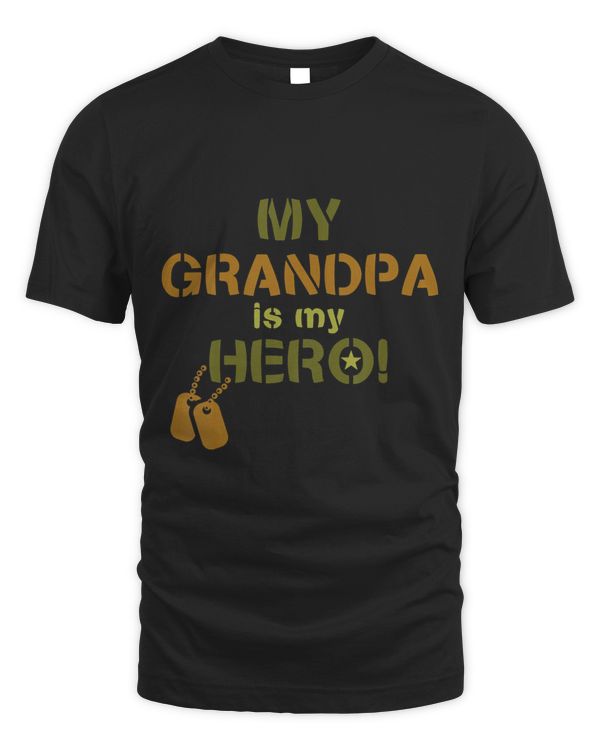 Kids My Grandpa Is My Hero Military Soldier Dog Tags