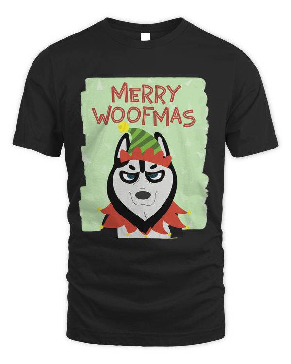 Funny Husky Christmas Elf Pet Dog Lover Merry Woofmas