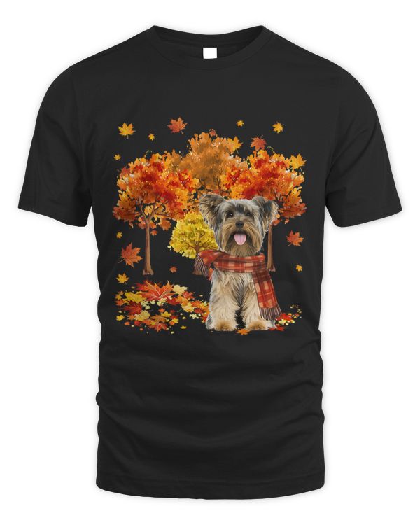 Its Fall Yall Cute Yorkie Autumn Tree Fall Leaves 6