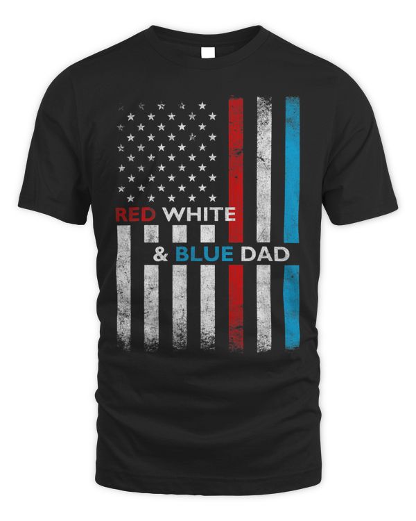 Mens Patriotic Dad Red White Blue USA Flag Fathers Day