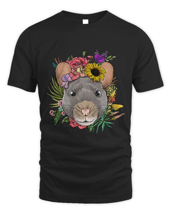 Floral Rat Spring Nature Rat Animal Lovers 461