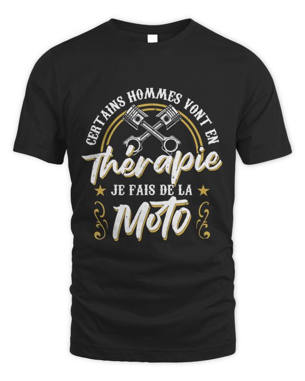 Mens Funny some men go to therapy I do a motorcycle