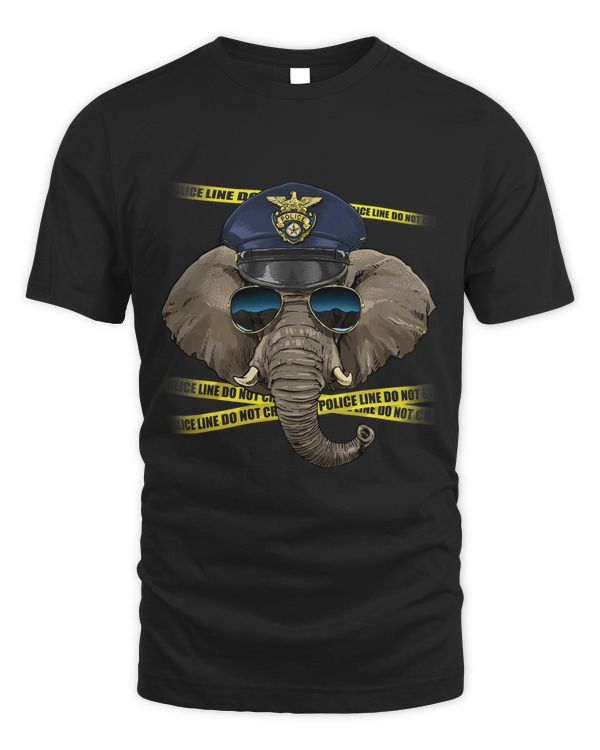 Police Officer Elephant PD Cop Crime Scene Elephant Lover
