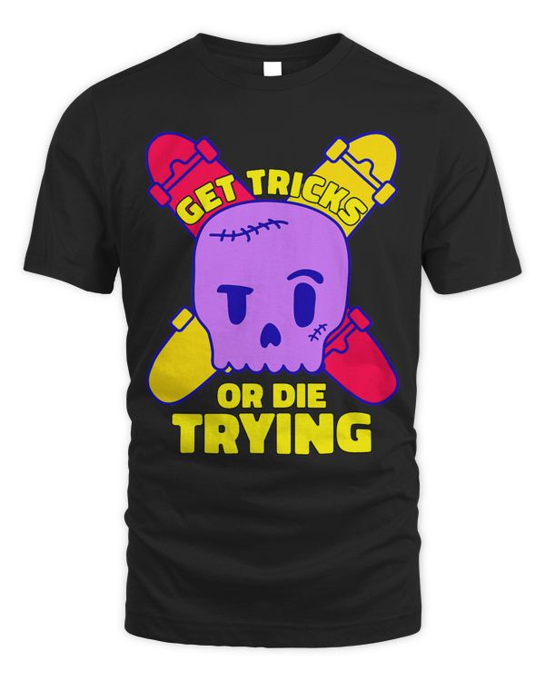 Get Tricks Or Funny Saying Skateboarder Skateboarding
