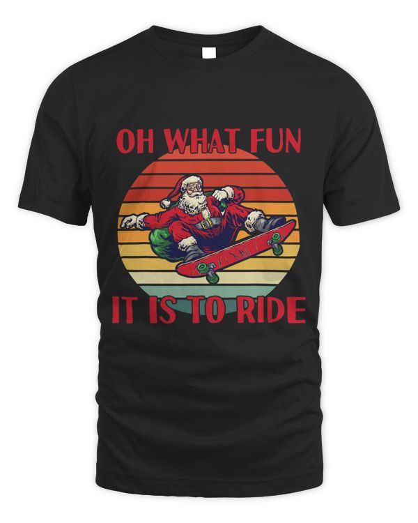 Funny Santa Claus Skateboarding Christmas Gift Skater Xmas