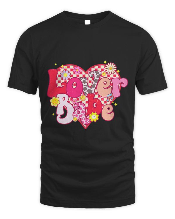Lover Babe Retro Checkered Groovy Heart Happy Valentines Day 9