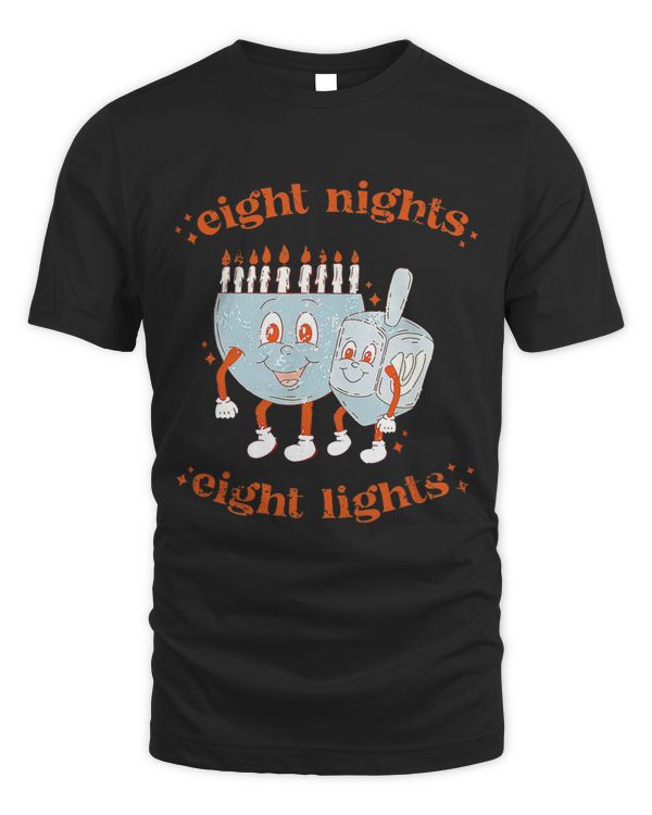 Retro Eight Nights Eight Lights Happy Hanukkah Holiday