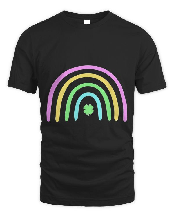 Retro Green Four Leaf Clover Rainbow St Patricks Day