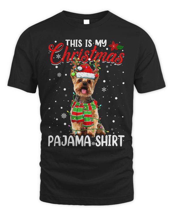 This Is My Christmas Pajama Cute Yorkshire Terrier Dog Santa