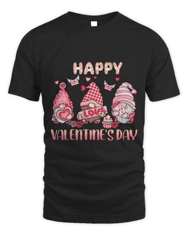 Gnome Happy Valentines Day Gnome Trio Hearts Floral Cupcake