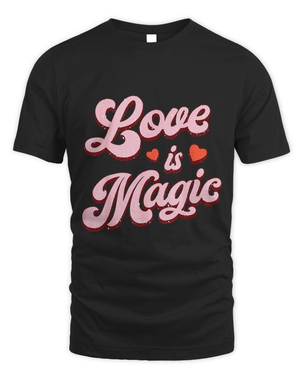 Retro Love Is Magics Groovy Funny Valentines Day Hearts Pink