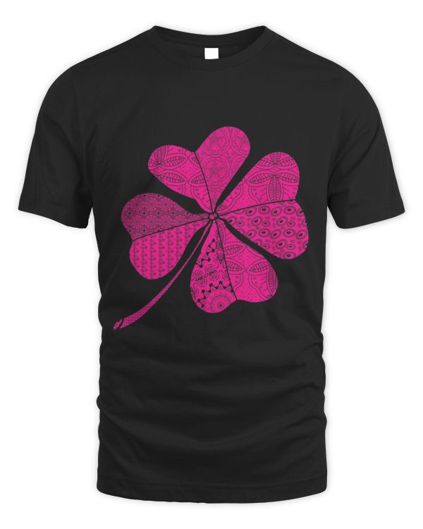 Cute Pink St. Patricks Day Four Leaf Clover Women Girls
