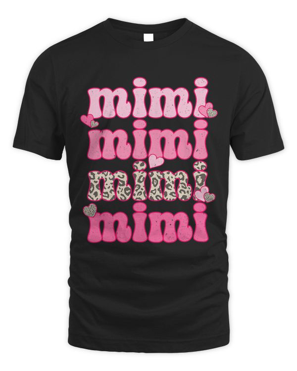 Retro Mimi Cute Pink Heart Leopard Happy Valentines Day