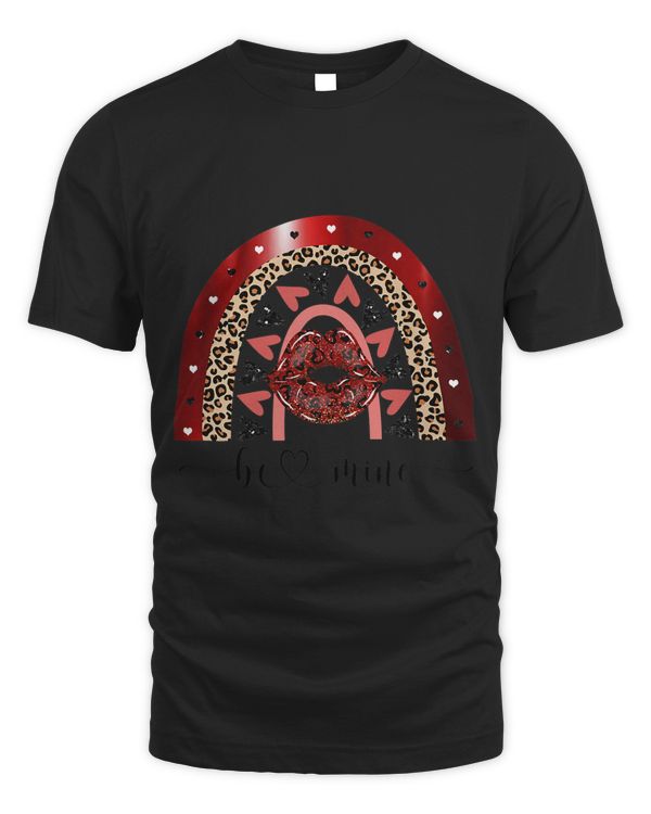 Be Mine a Pink Red Funny Valentines Day Rainbow Heart