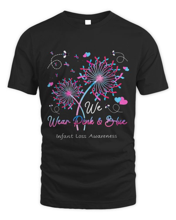 Dandelion We Wear Pink And Blue Ribbon Infant Loss Awareness