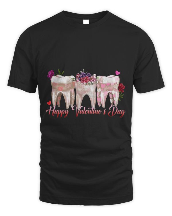 Dental Valentine Pink Tooth Flowers Dentist Valentines Day