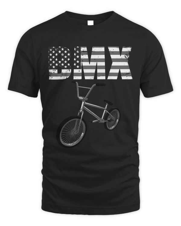 Reto black and white BMX USA Flag T Shirt