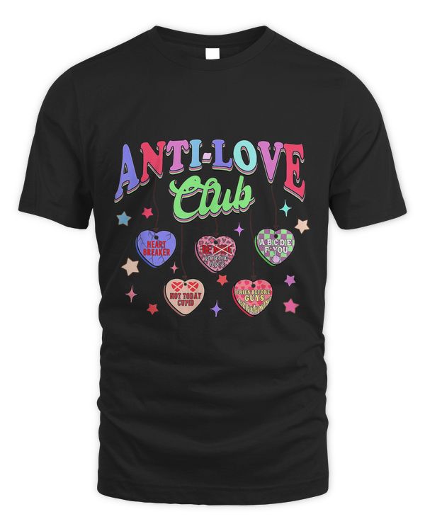 Retro Valentine Anti Love Club Heart Happy Valentines Day