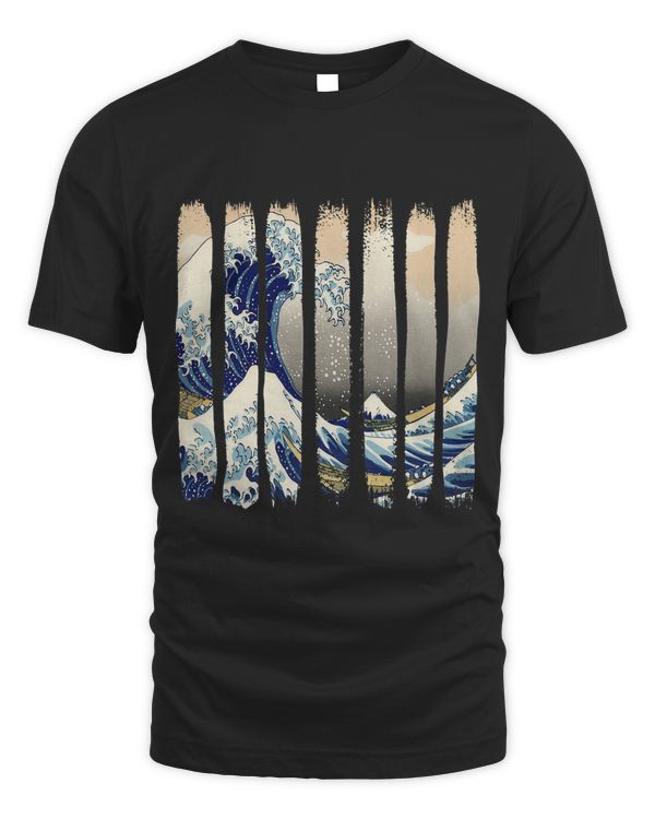 T Shirt Edo Japan Hokusai Great Wave off Kanagawa Tsunami