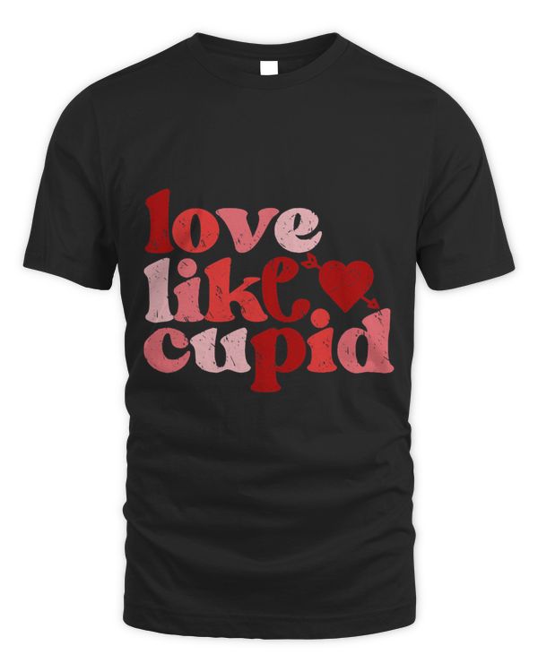 Retro Valentines Love Like Cupid Pink Heart Happy Valentines