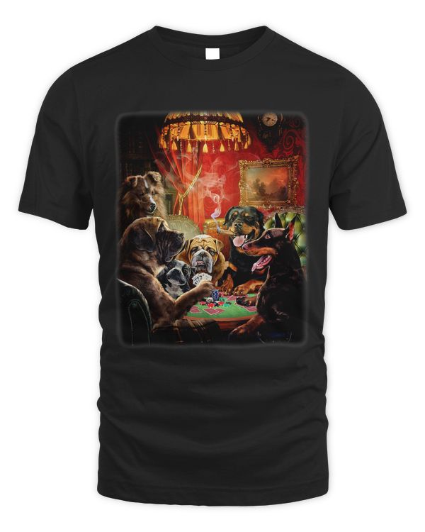 T Shirt Friday Night Dog Poker Tournament Gambling Luck