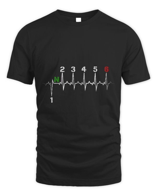 Motorcycle gear shift 1N23456 heartbeat ECG pulse frequency