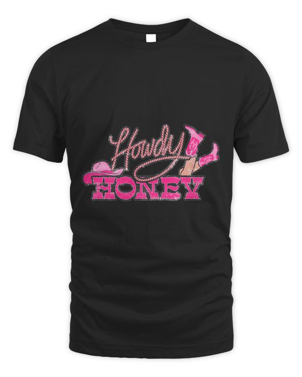 Retro Western Howdy Honey Valentine Cowgirl Pink Boho