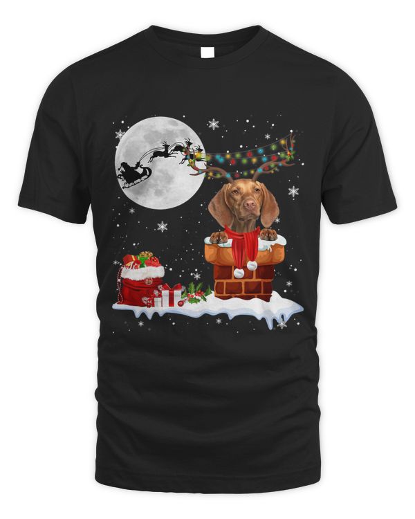 Vizsla Dog Chimney Ugly Christmas Lights Xmas Pajamas