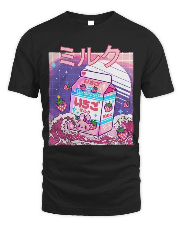 Strawberry Milk Pink Japanese Retro 90s Anime Kawaii Girls