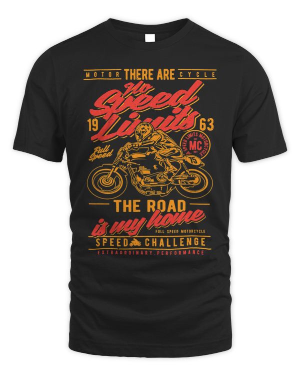 No Speed Limits Vintage Style Retro Motorcycle Race Design 663 66