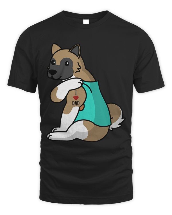 I Love Dad Tattoo Akita Father Dog