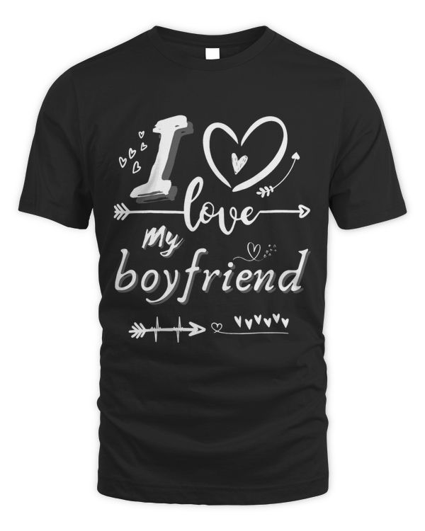 I Love My Boyfriend With Funny Arrow Love Happiness Hearts