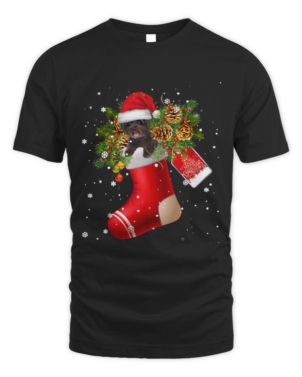 Santa Schnoodle In Christmas Sock Pajama
