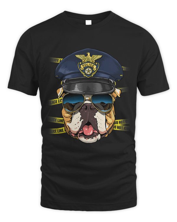 Police Officer American Bulldog PD Cop Crime Scene K9 Dog