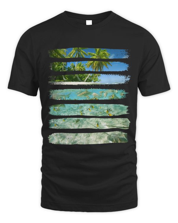 T Shirt Tropical Paradise Island Beach Palm Tree Marine