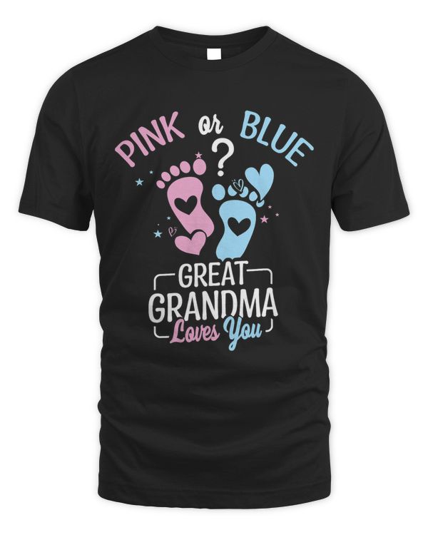 Pink Blue Grandma Loves Gender Reveal Pregnancy Fan