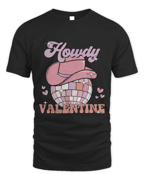 Preppy Cowgirl Howdy Valentine Heart Disco Valentines Day