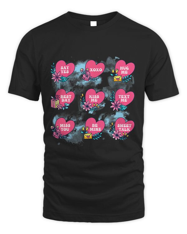 Conversation Hearts Cute Pink Heart Happy Valentines Day
