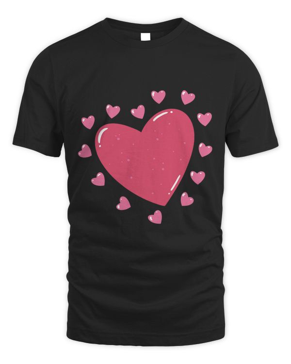 Pink Hearts Kids School Valentines Day Girls Boys Toddlers